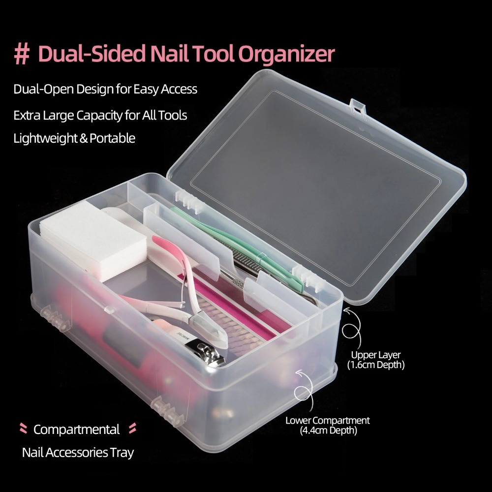 Nail Art Halal - Dual-Open 2-Tier Super Capacity Pp Storage