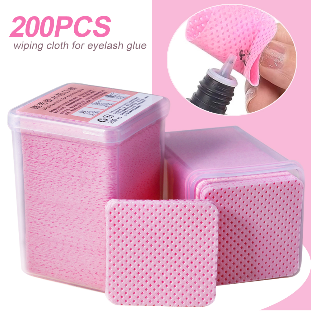 Nail Art Remove - 200Pcs Pink Lint-Free Nail Polish Remover