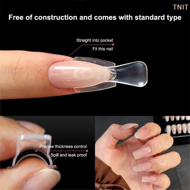 Nail Extension Form - 60pcs/box Coffin Dual Nail Forms Sandwich