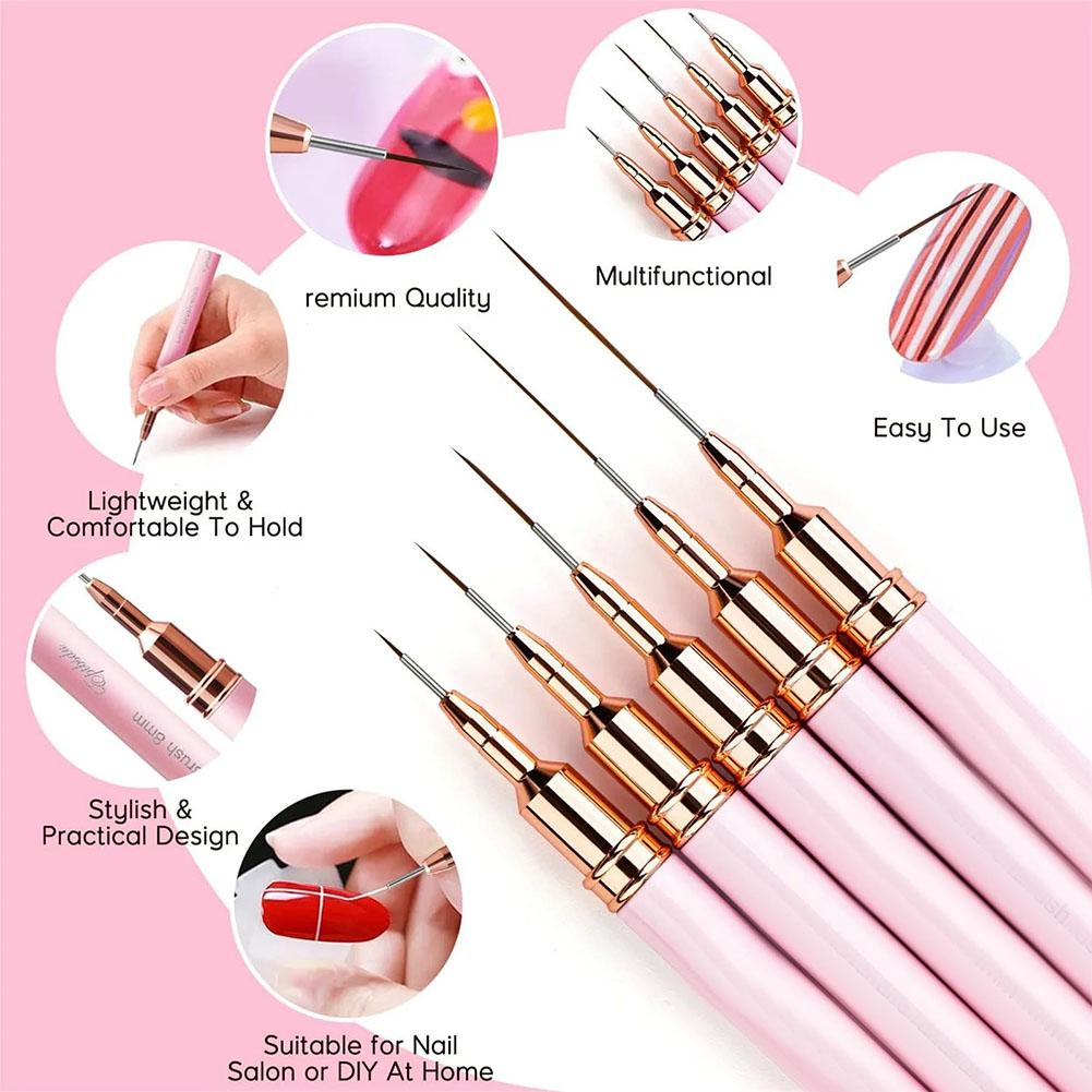 Nail Art Halal - 5pcs Nail Art Liner Brush Set