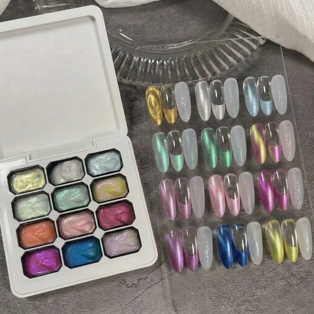 Nail Art Halal - 12-Grid Dreamy Texture Gel Nails 3D