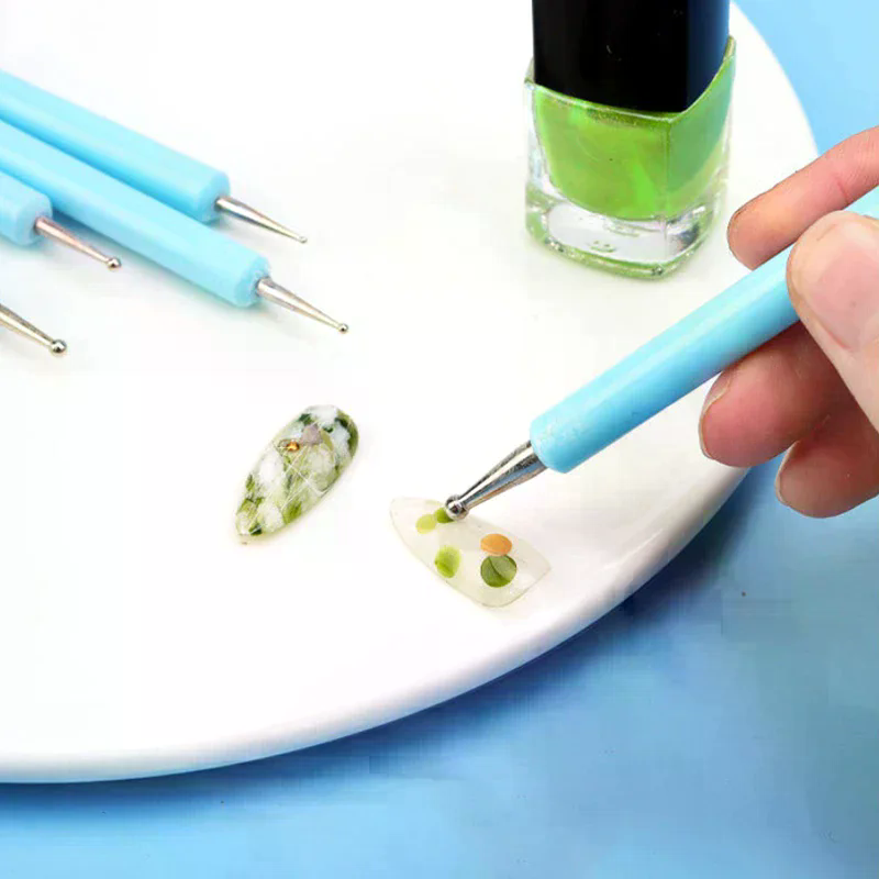 Nail Art Dotting Tool - 5Pcs/set Silicone Clay Sculpting Tools For