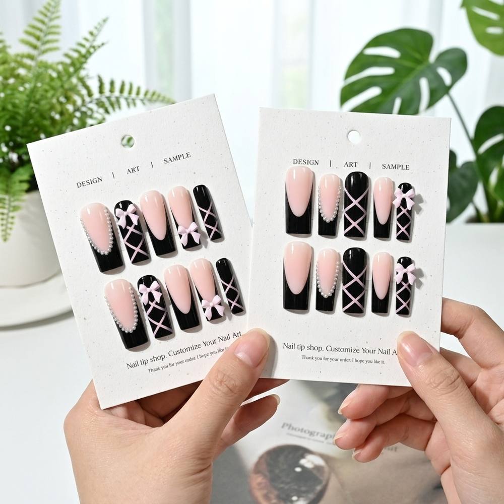 1Box Black Pink Ombre French P - Nail Art Ombre Pink 리뷰 및 가격