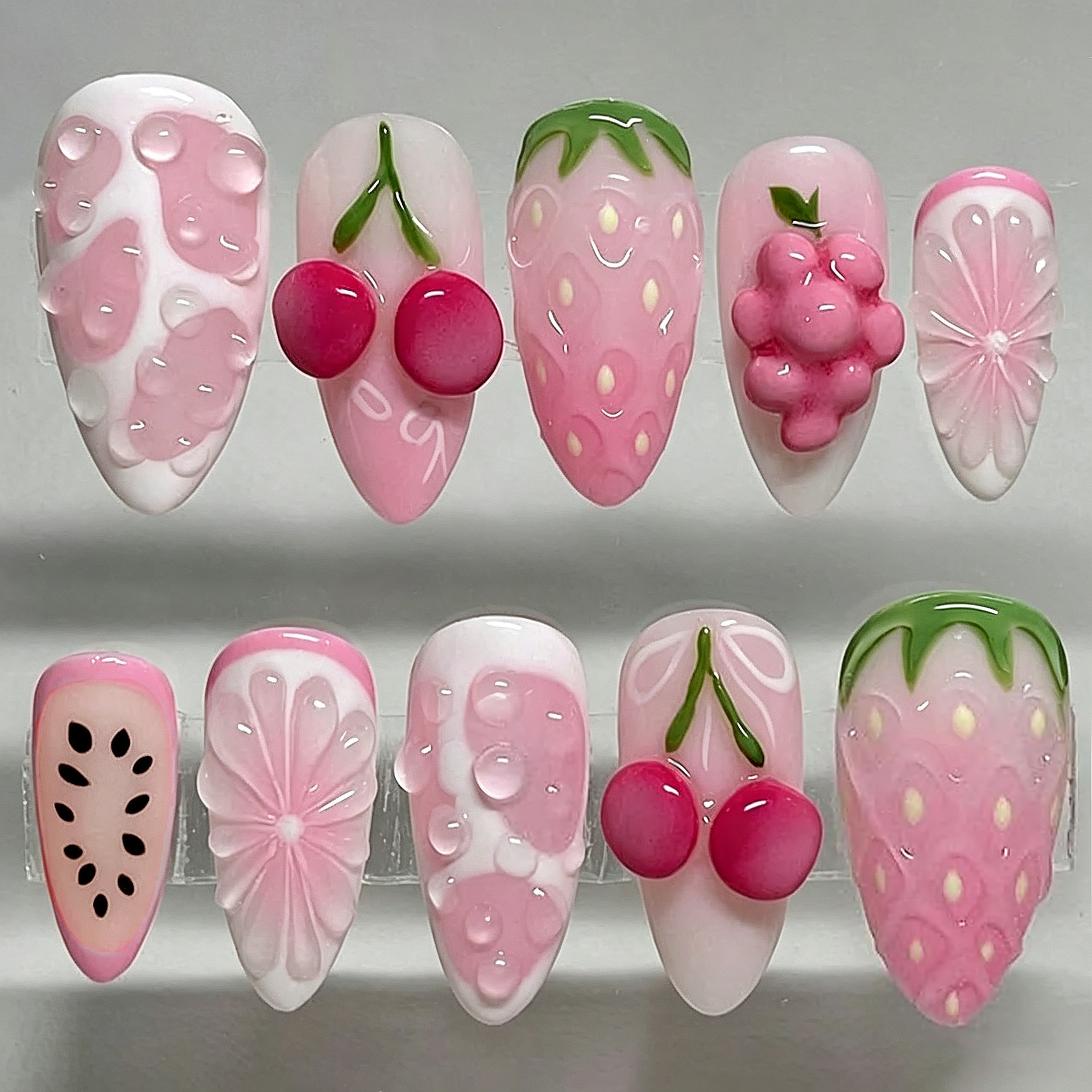 24pcs Glossy Shell Pearl Desig - Nail Art Aesthetic 리뷰 및 가격