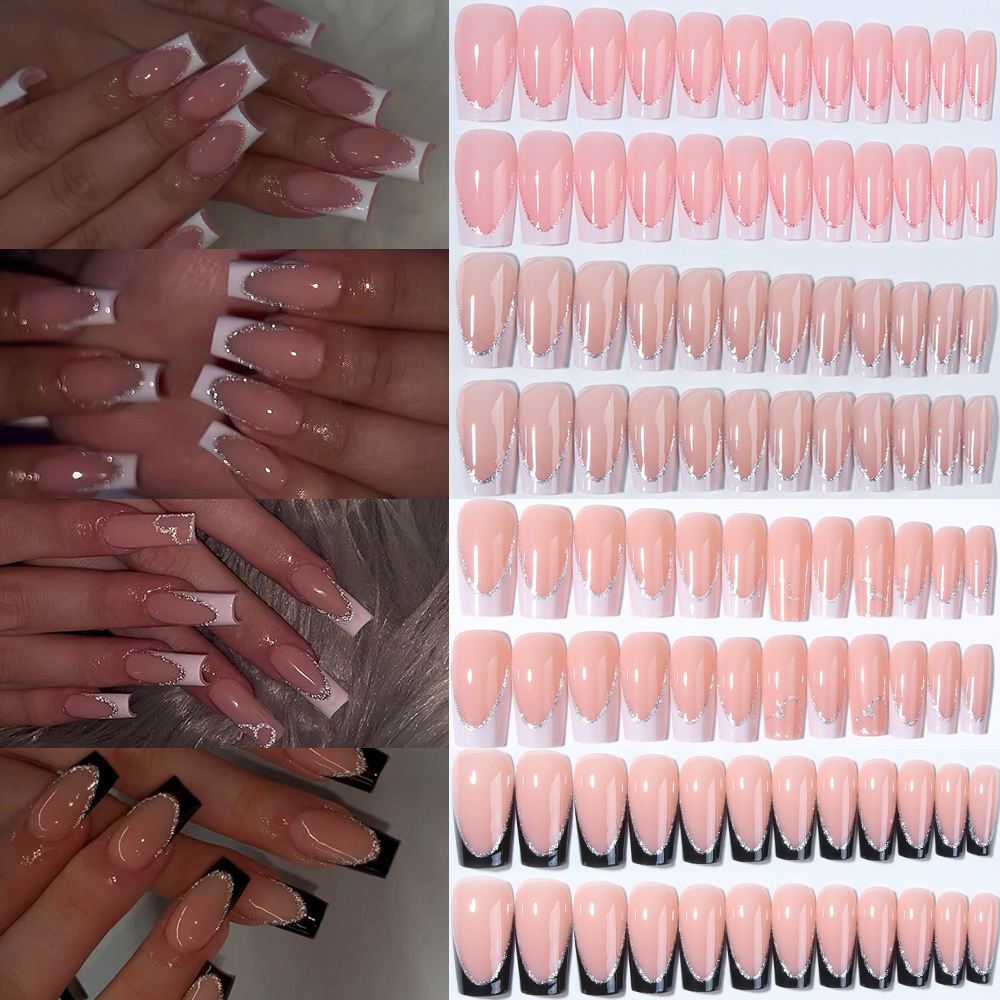 96Pcs(4Mixed) Long Coffin Hear - Nail Art Aesthetic 리뷰 및 가격