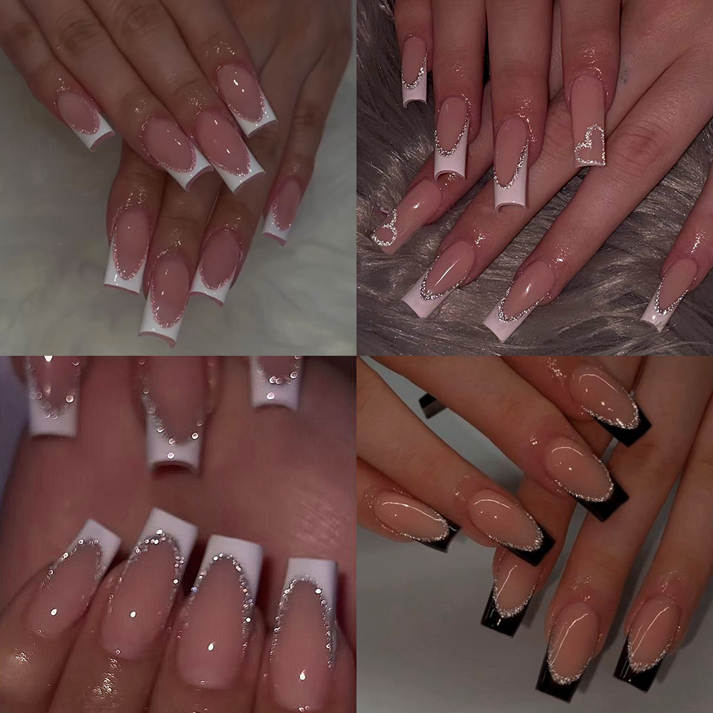 96Pcs(4Mixed) Long Coffin Hear - Nail Art Aesthetic 리뷰 및 가격