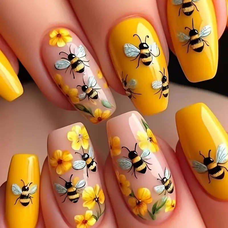 24pcs/set Medium long fake nai - Nail Art Aesthetic 리뷰 및 가격