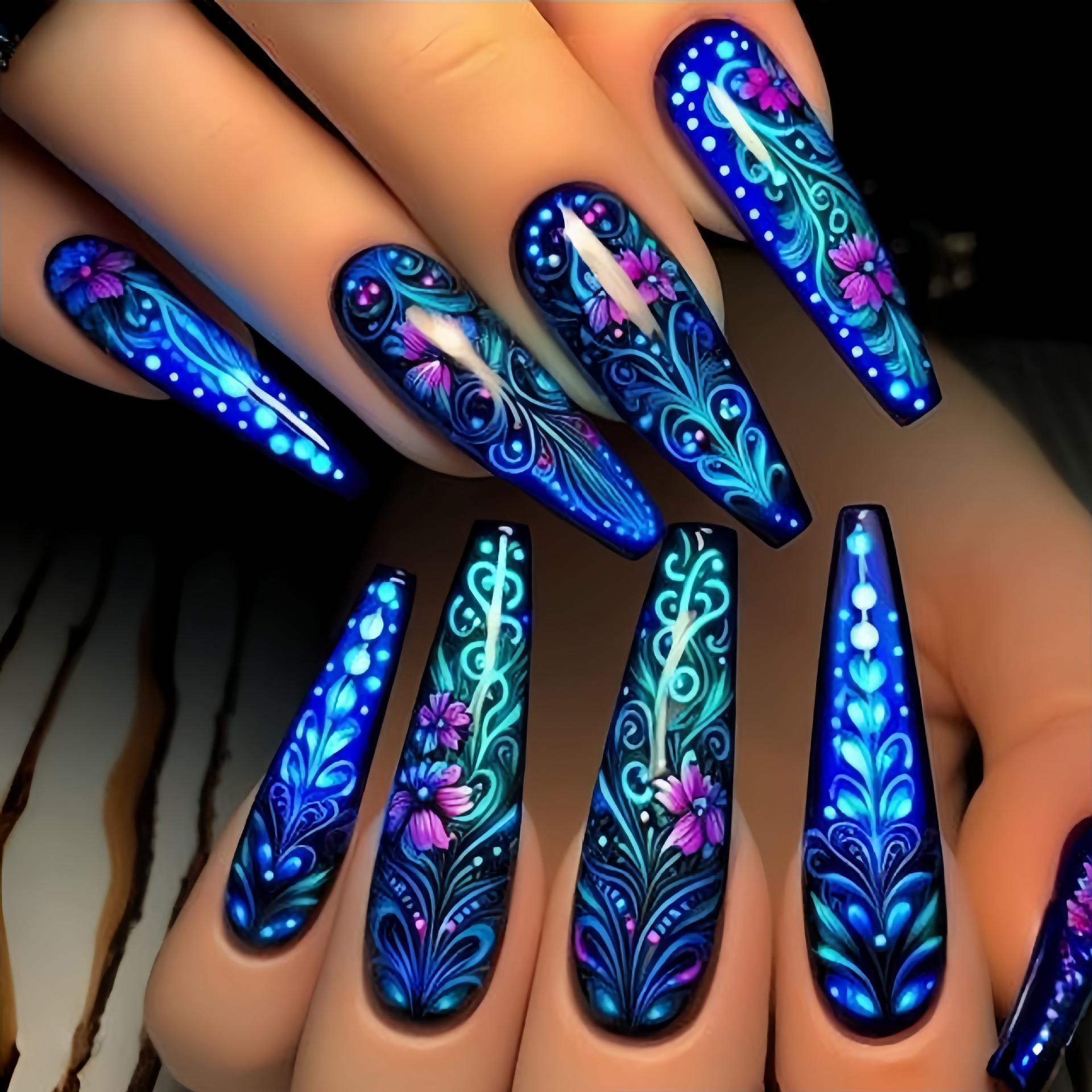 24pcs/set Medium long fake nai - Nail Art Aesthetic 리뷰 및 가격