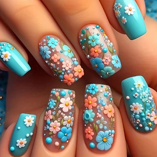 24pcs/set Medium long fake nai - Nail Art Aesthetic 리뷰 및 가격