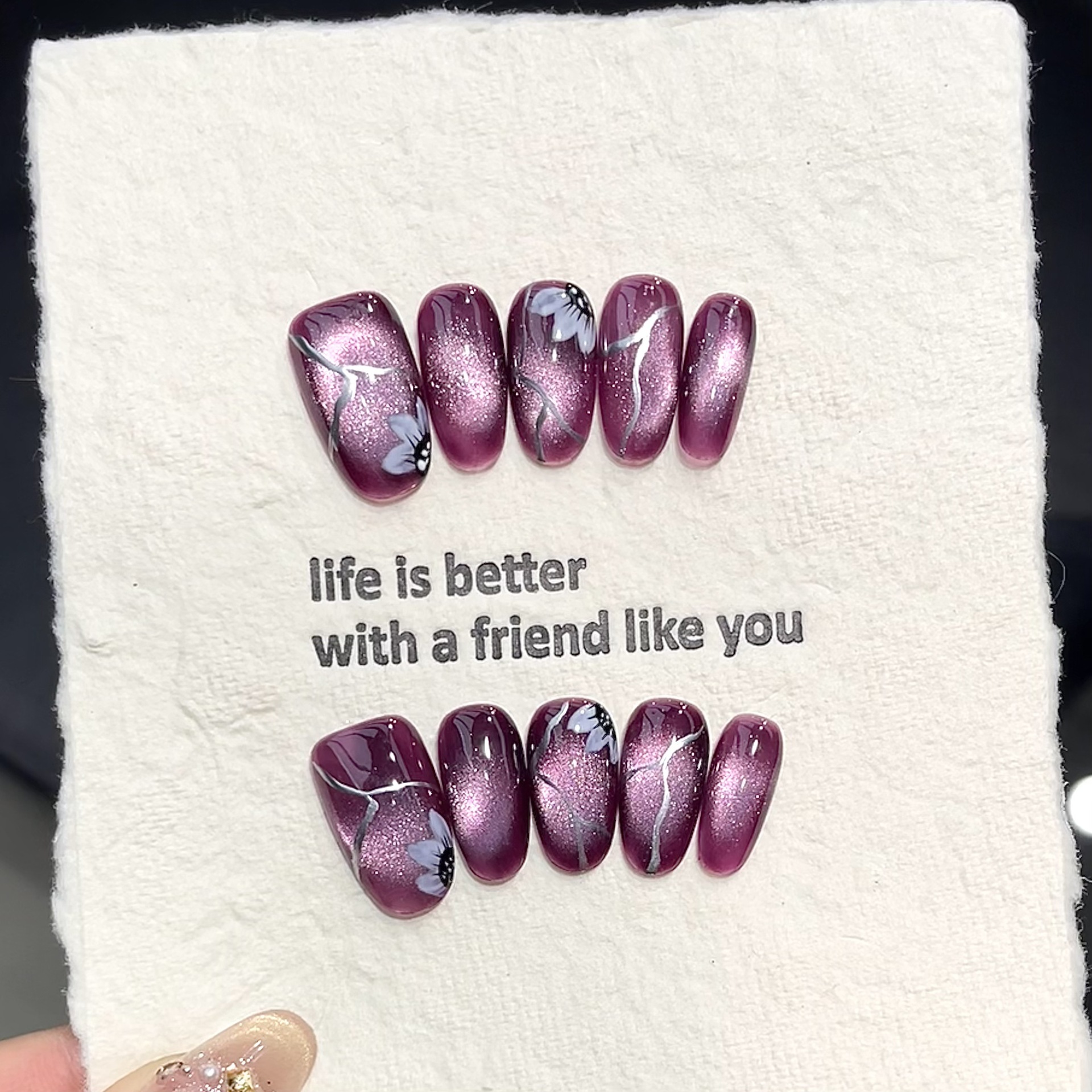 10pcs Handmade Pressed Oval Na - Nail Art Emerald 리뷰 및 가격