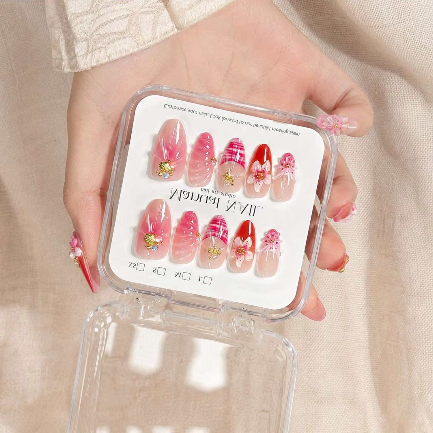 1Box Pearl Accents Pink Ombre  - Nail Art Ombre Pink 리뷰 및 가격