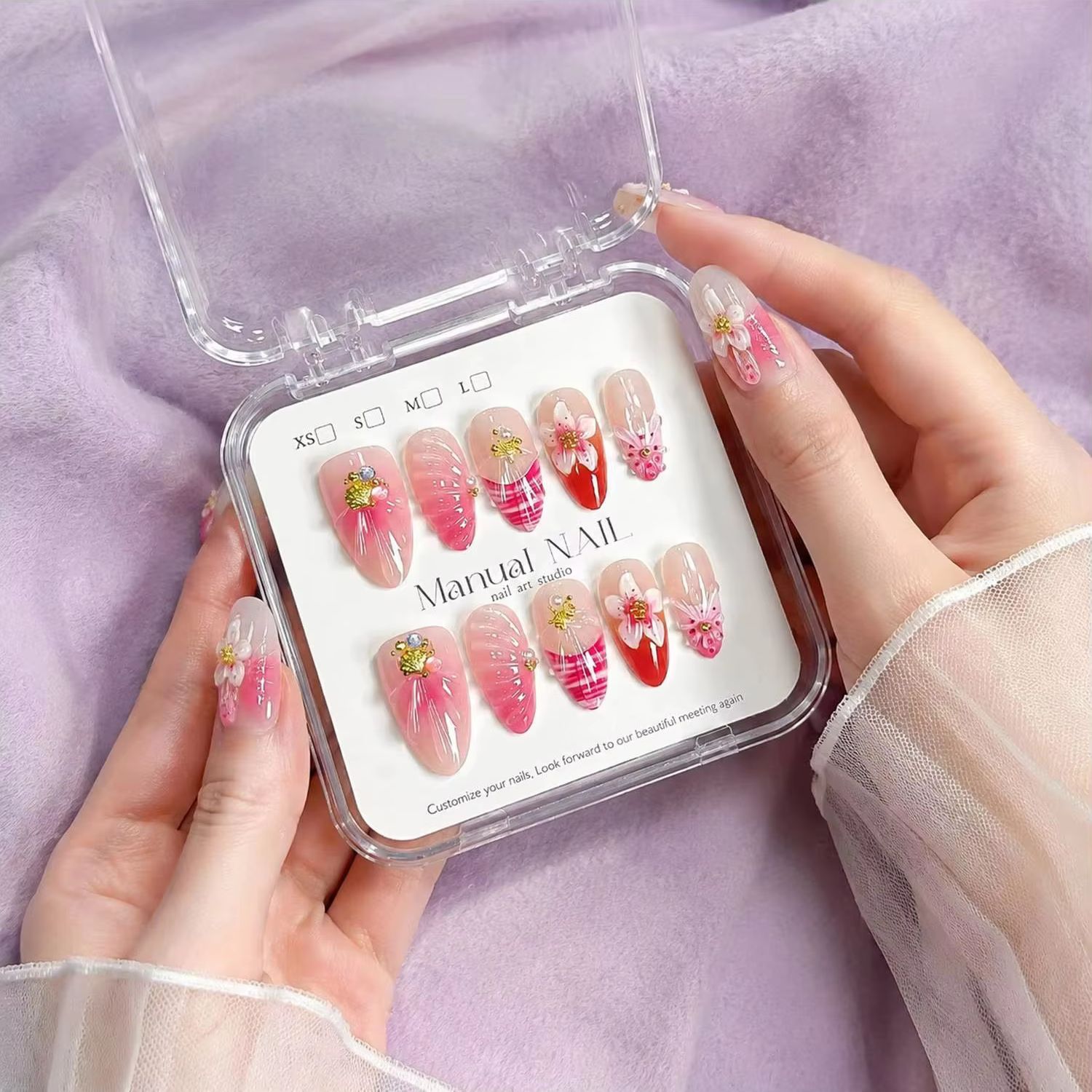 1Box Pearl Accents Pink Ombre  - Nail Art Ombre Pink 리뷰 및 가격