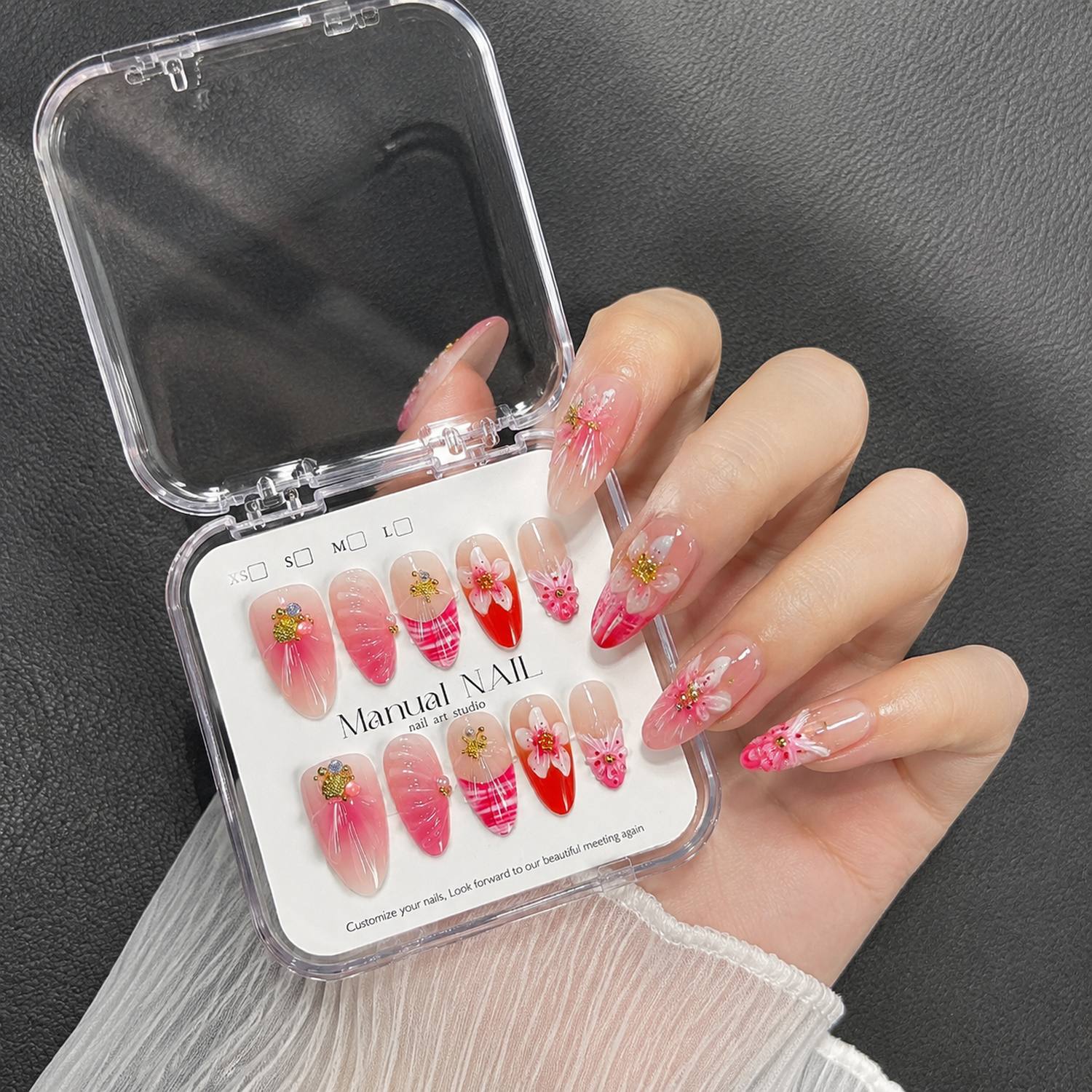 1Box Pearl Accents Pink Ombre  - Nail Art Ombre Pink 리뷰 및 가격