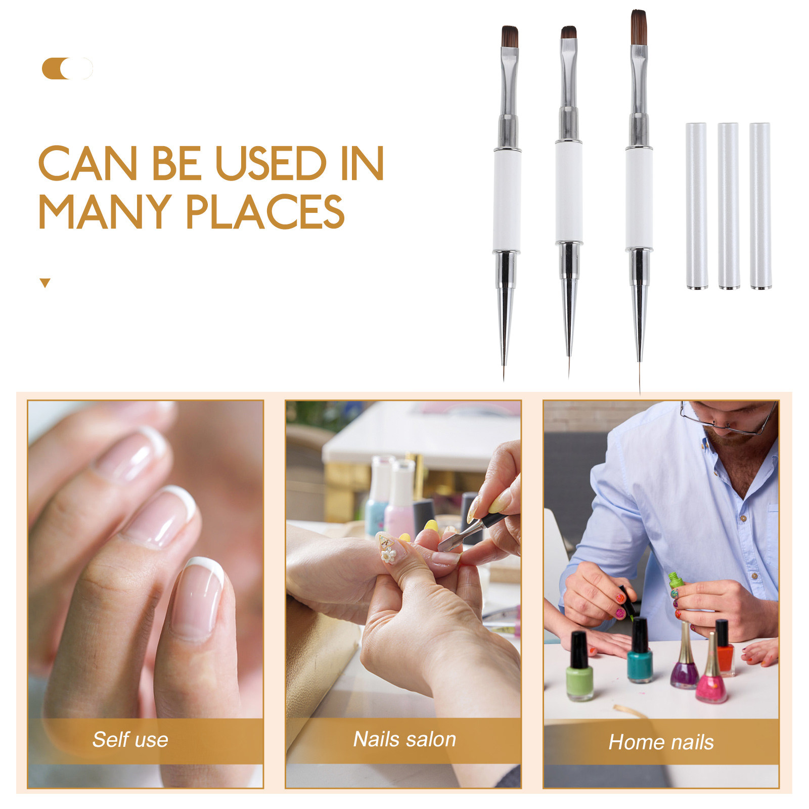 3Pcs Double-Tip Nail Art Brush - Nail Art Dotting Tool 리뷰 및 가격