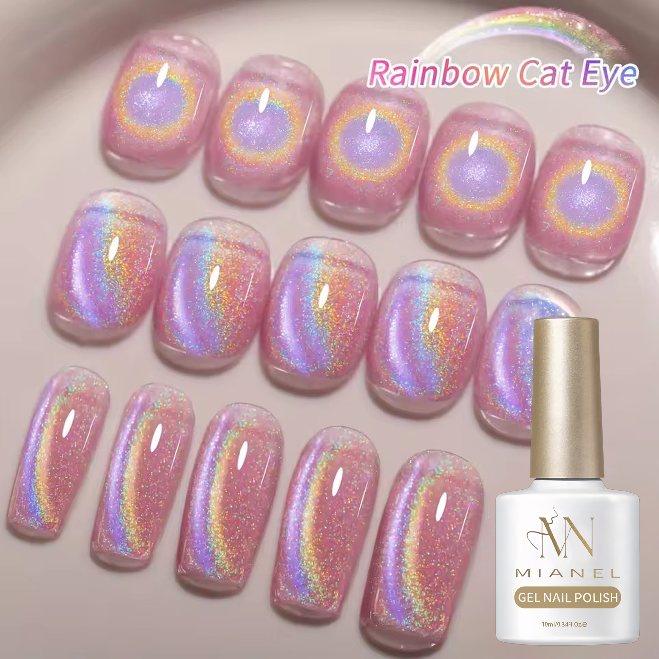 1-10pcs 10ml Pink Rainbow Magn - Nail Art Cat Eye Pink 리뷰 및 가격
