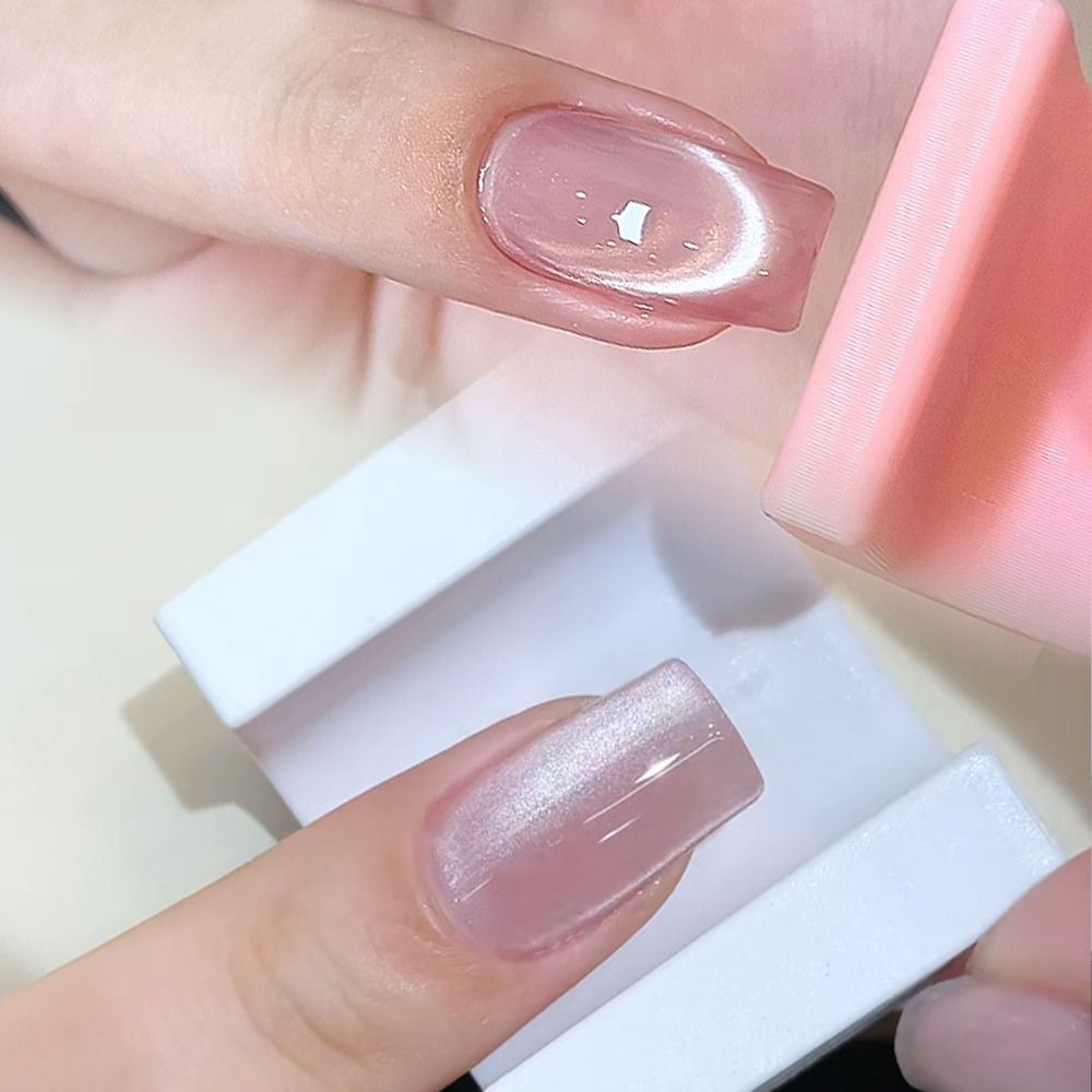 5D U-shaped French Cat Eye Nai - Nail Art Cat Eye Pink 리뷰 및 가격