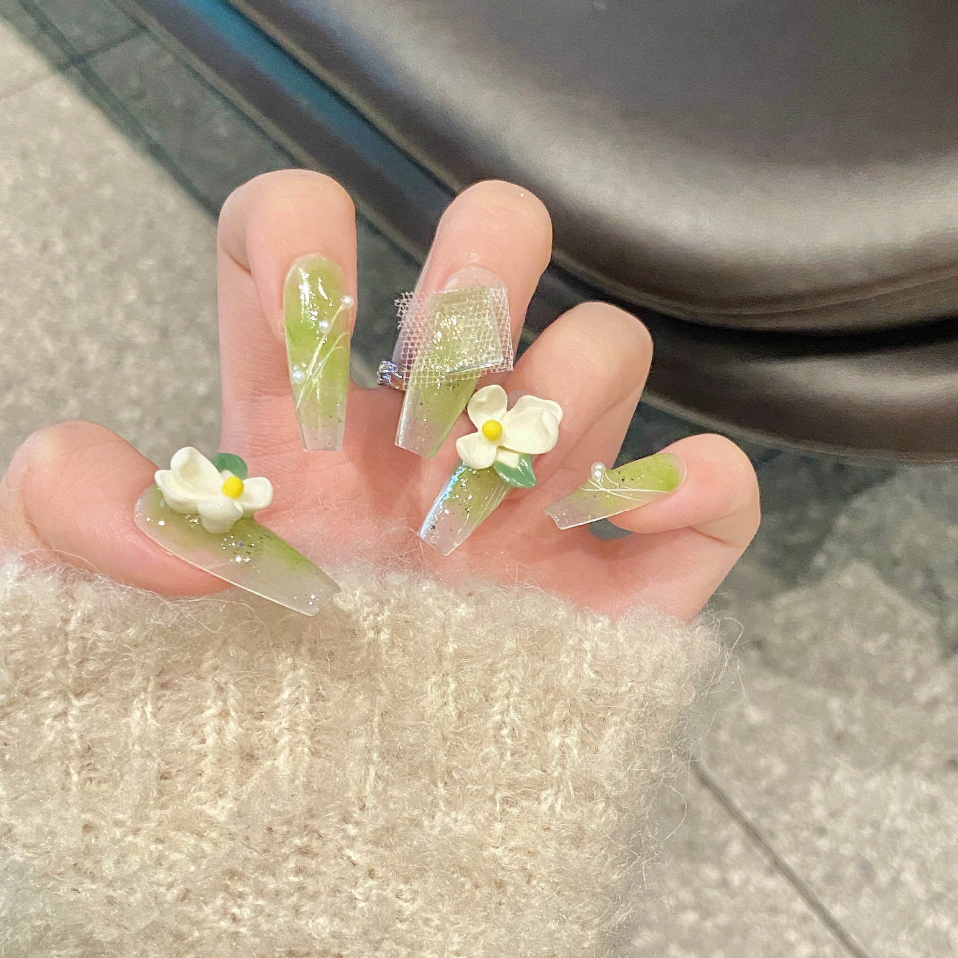 10pcs Pure Hand-Pressed Ultra- - Nail Art Emerald 리뷰 및 가격