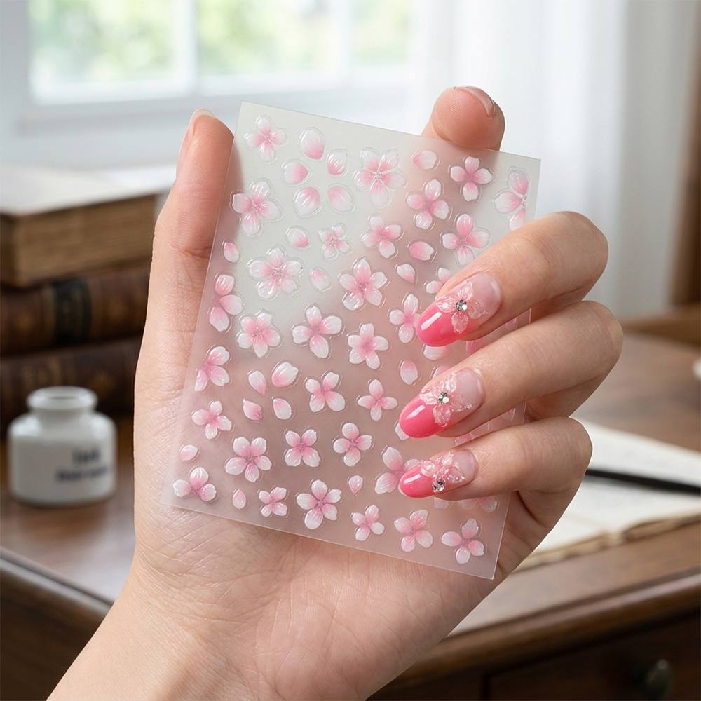 1Pc 3D Cherry Blossom Ombre Na - Nail Art Ombre Pink 리뷰 및 가격