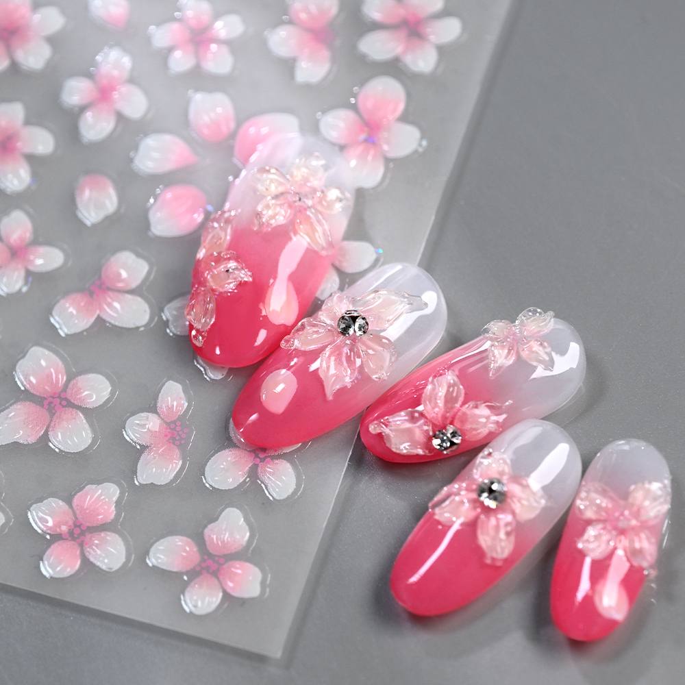 1Pc 3D Cherry Blossom Ombre Na - Nail Art Ombre Pink 리뷰 및 가격