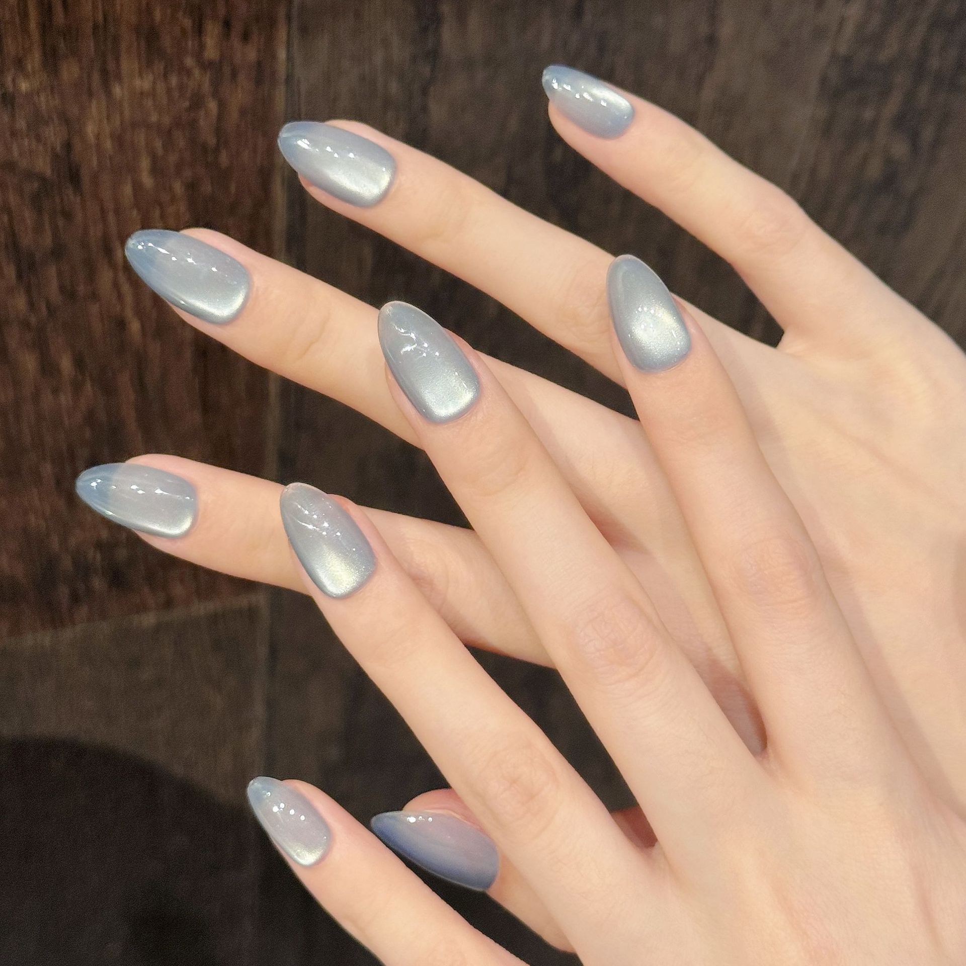 10Pcs Blue Cat Eye French Shor - Nail Art Emerald 리뷰 및 가격