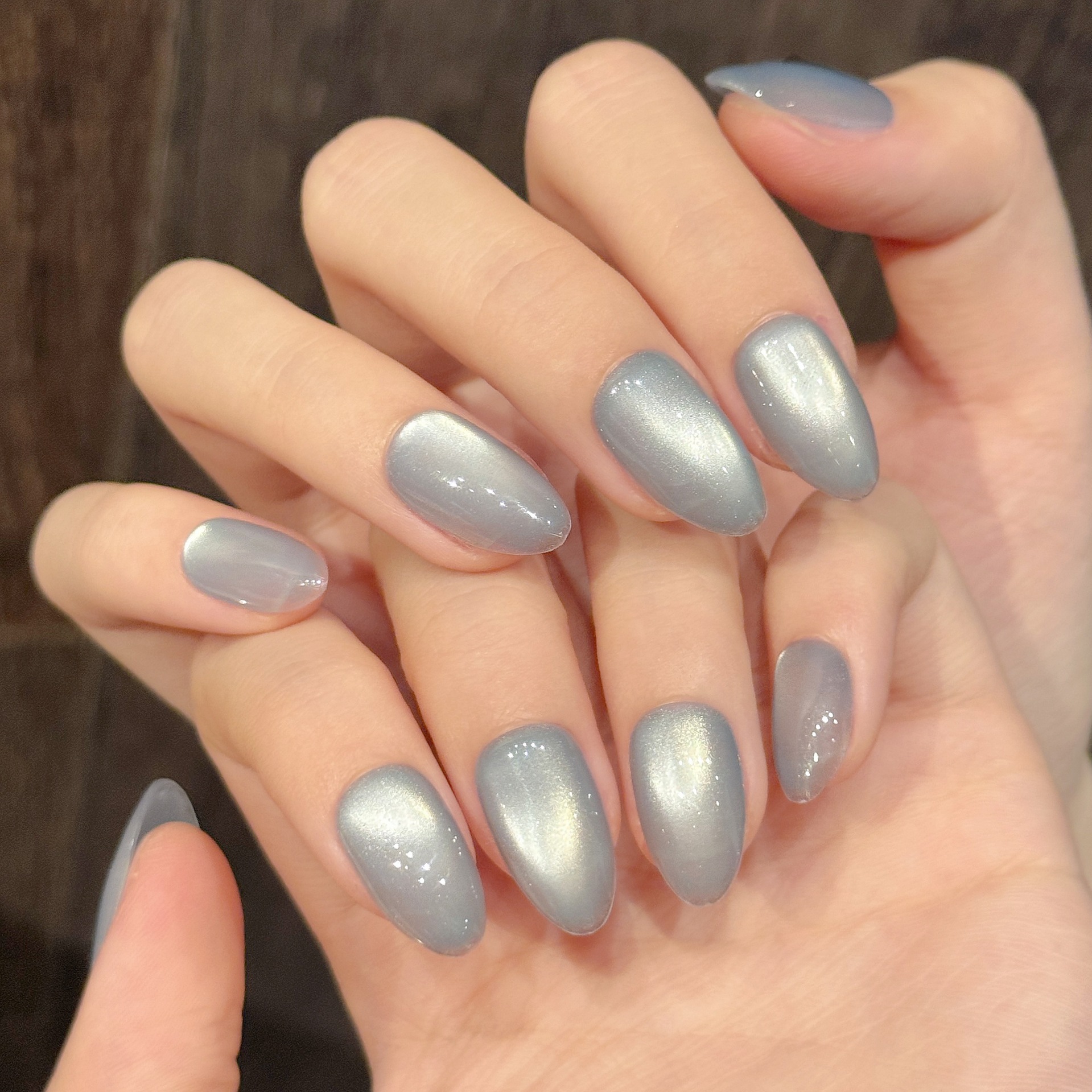 10Pcs Blue Cat Eye French Shor - Nail Art Emerald 리뷰 및 가격