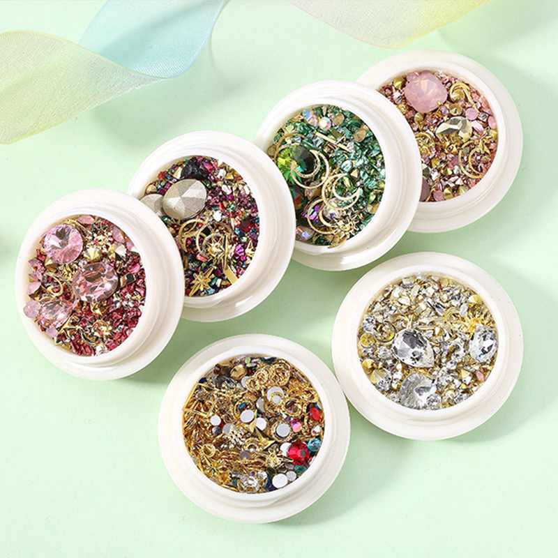Resin Stones Jewelry Metal Riv - Nail Art Emerald 리뷰 및 가격