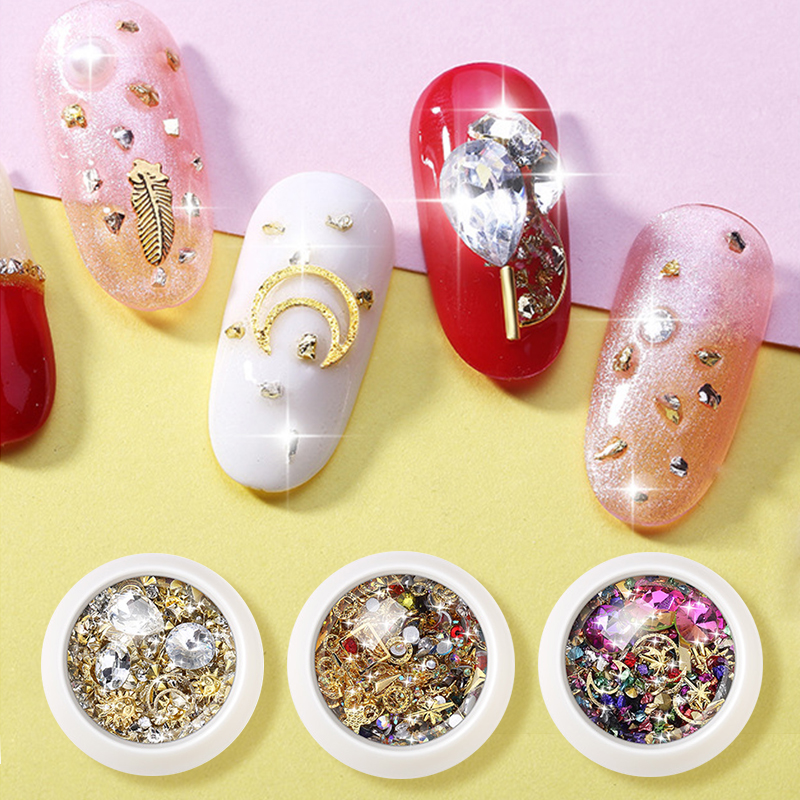 Resin Stones Jewelry Metal Riv - Nail Art Emerald 리뷰 및 가격