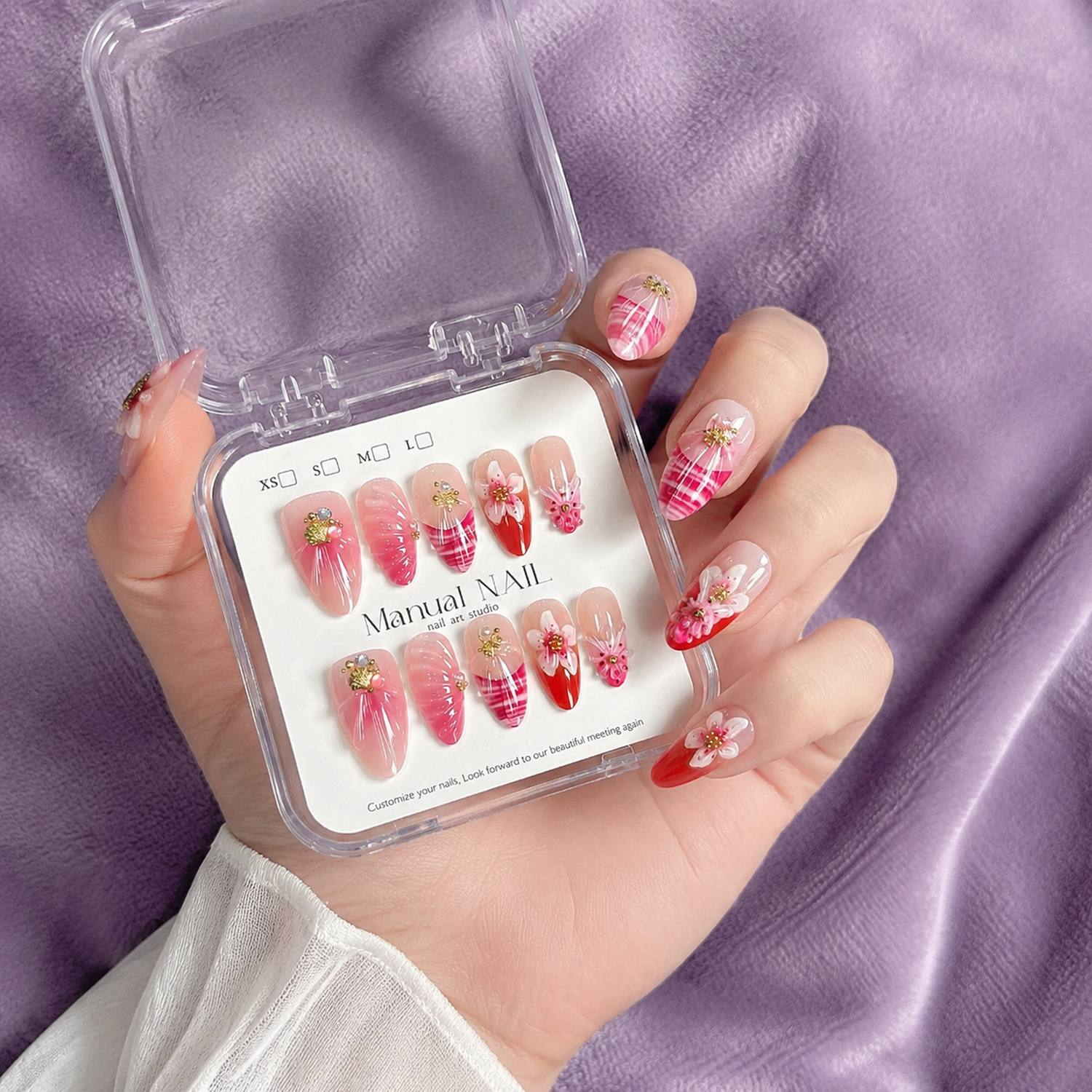 1Box 3D Flower Pink Ombre Acry - Nail Art Ombre Pink 리뷰 및 가격