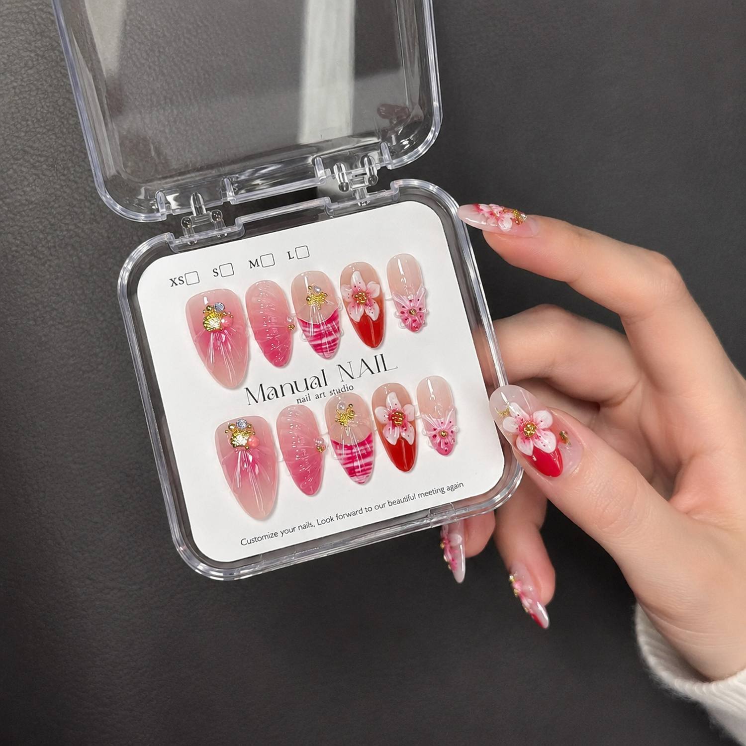 1Box 3D Flower Pink Ombre Acry - Nail Art Ombre Pink 리뷰 및 가격