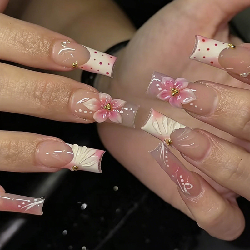 24Pcs Sweet Medium Square Fals - Nail Art Design 리뷰 및 가격