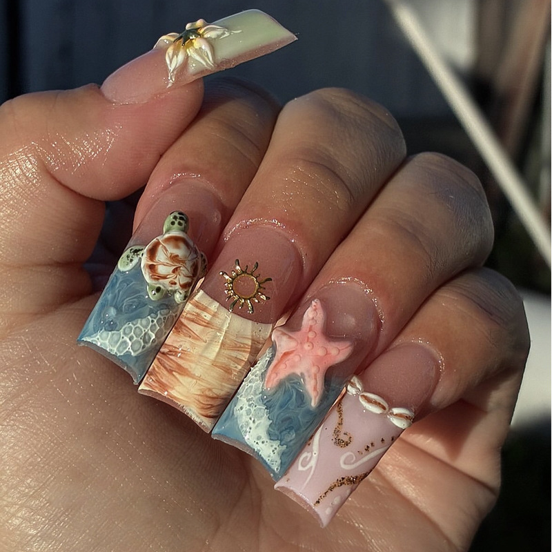 24Pcs Sweet Medium Square Fals - Nail Art Design 리뷰 및 가격