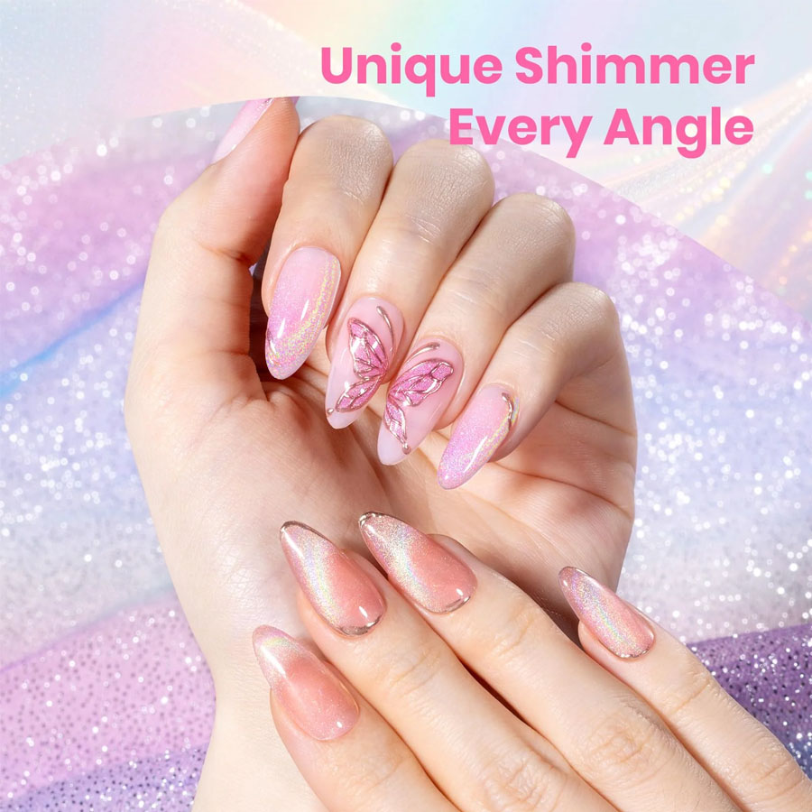 QAZIXU 1/6 Pcs Rainbow Cat Eye - Nail Art Cat Eye Pink 리뷰 및 가격