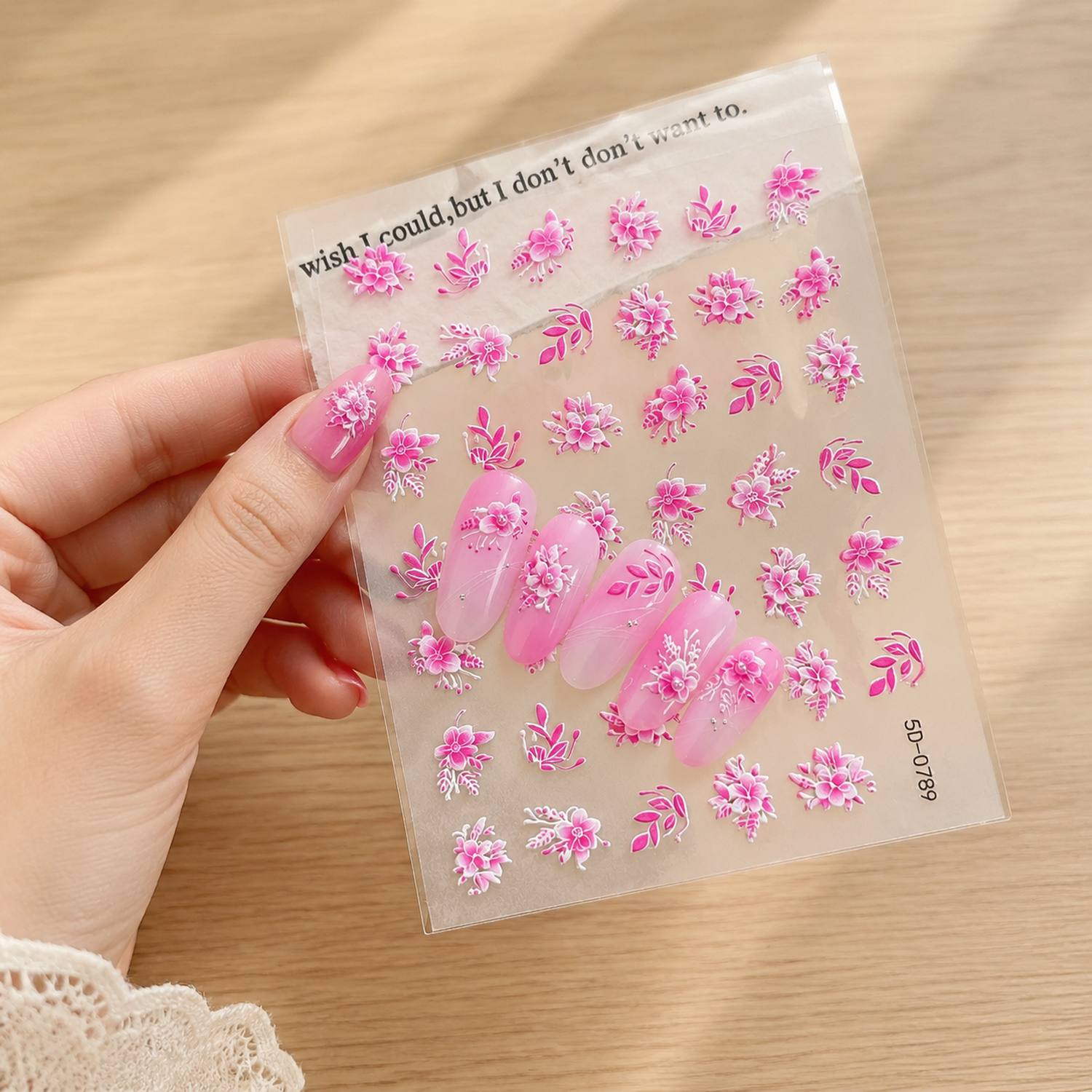1Pc 3D Embossed Blossom Cluste - Nail Art Ombre Pink 리뷰 및 가격