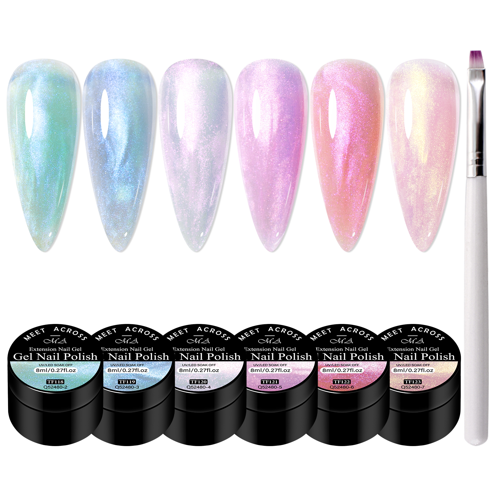 6Pcs/Set Aurora Extension Nail - Nail Art Ombre Pink 리뷰 및 가격