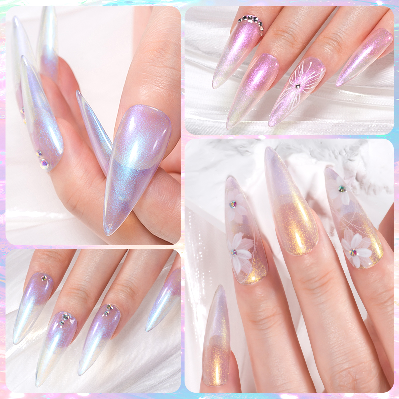 6Pcs/Set Aurora Extension Nail - Nail Art Ombre Pink 리뷰 및 가격