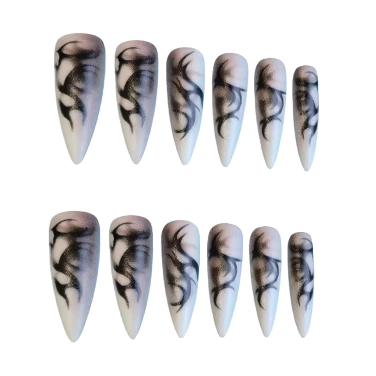 24pcs Punk Cool Long Pointed F - Nail Art Aesthetic 리뷰 및 가격