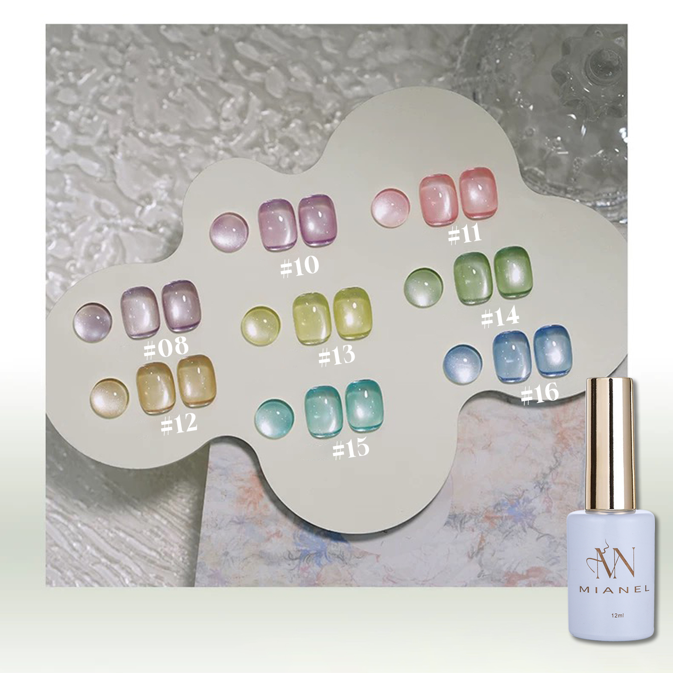 MIANEL 1-16PCS Light Smoke Cat - Nail Art Cat Eye Pink 리뷰 및 가격