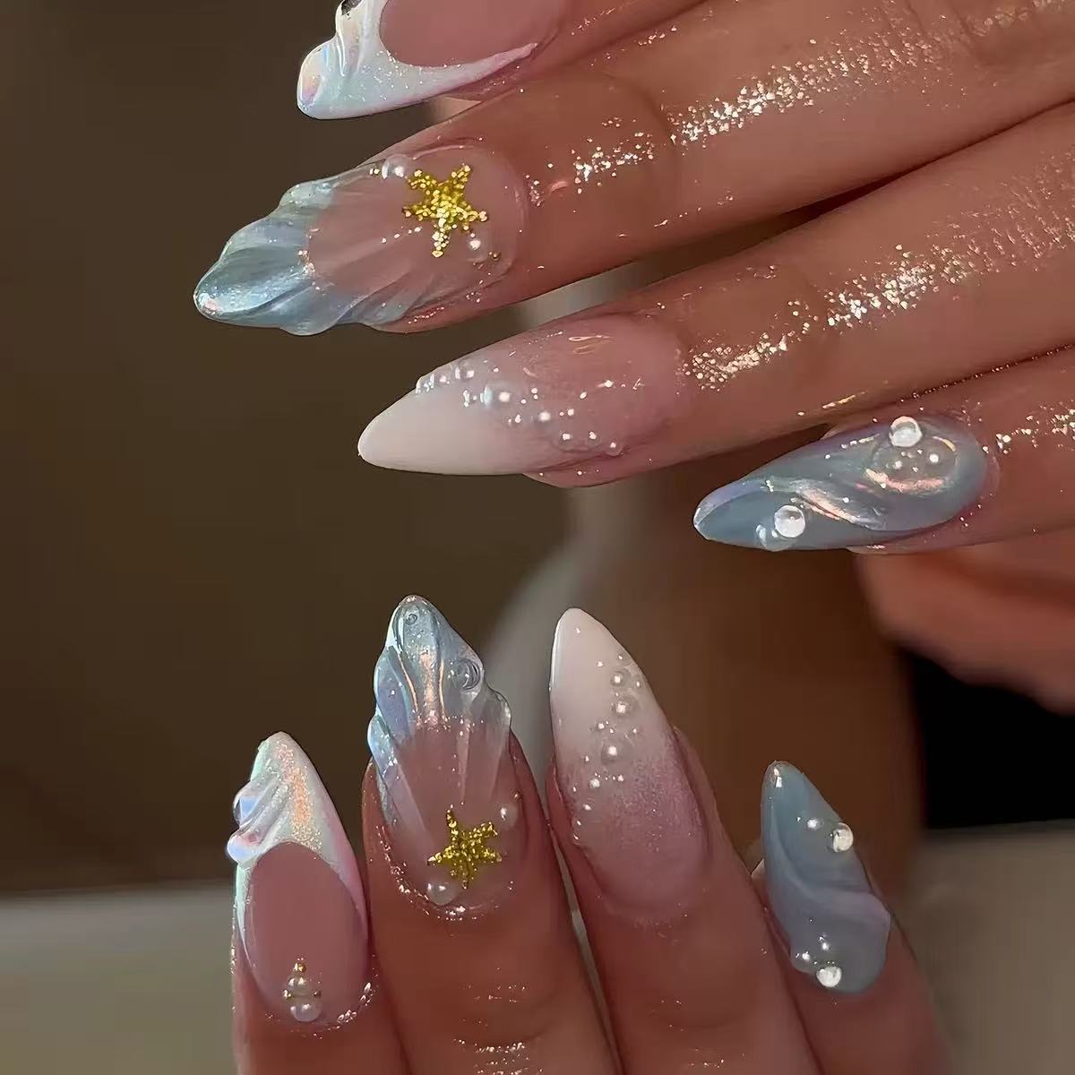 24pcs Short Oval 3D Gel Nail S - Nail Art Halal 리뷰 및 가격