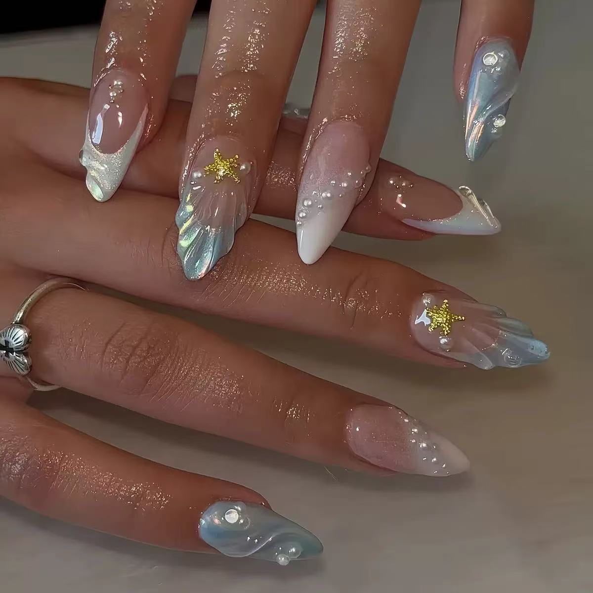 24pcs Short Oval 3D Gel Nail S - Nail Art Halal 리뷰 및 가격