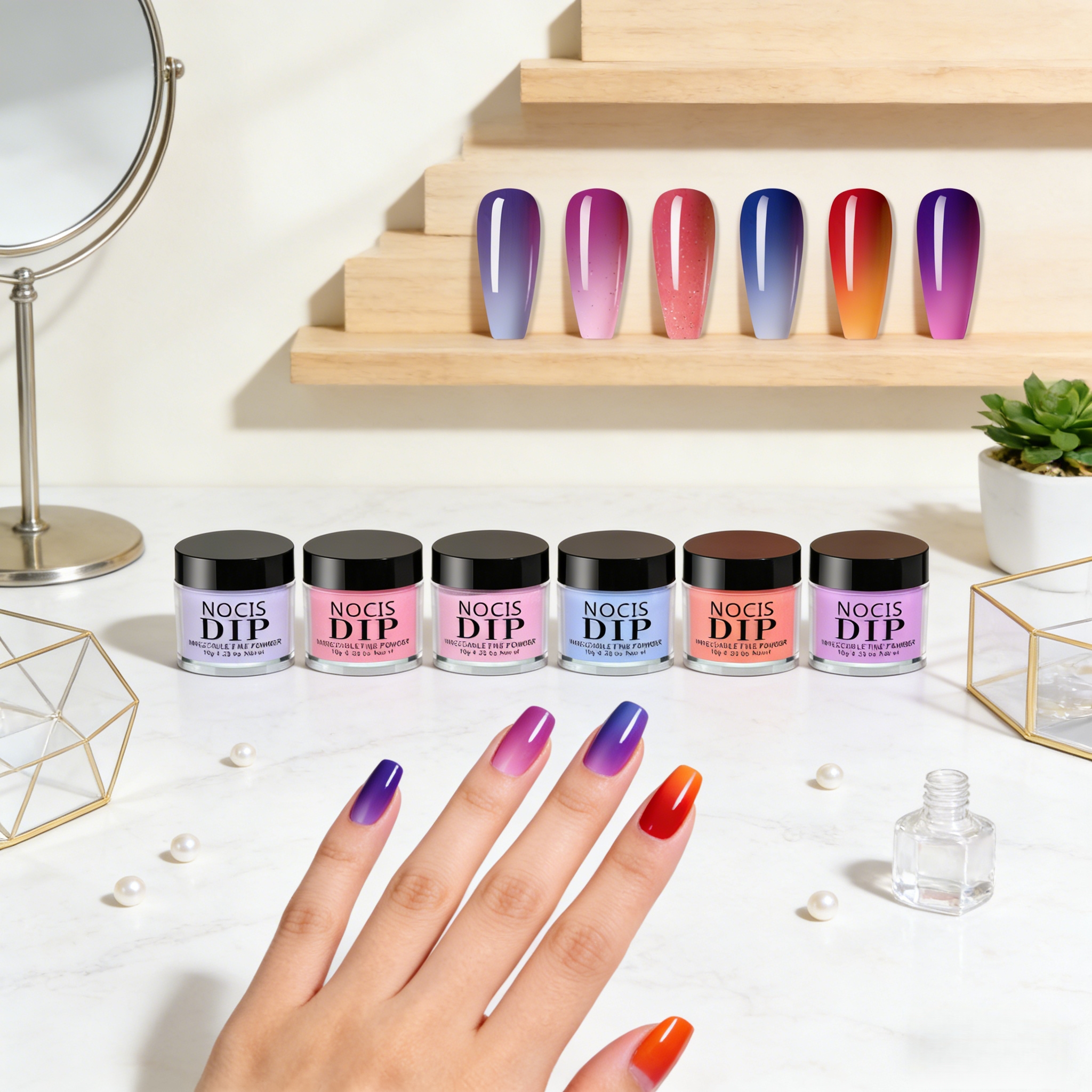 NOCIS Color Changing Dip Powde - Nail Art Ombre Pink 리뷰 및 가격