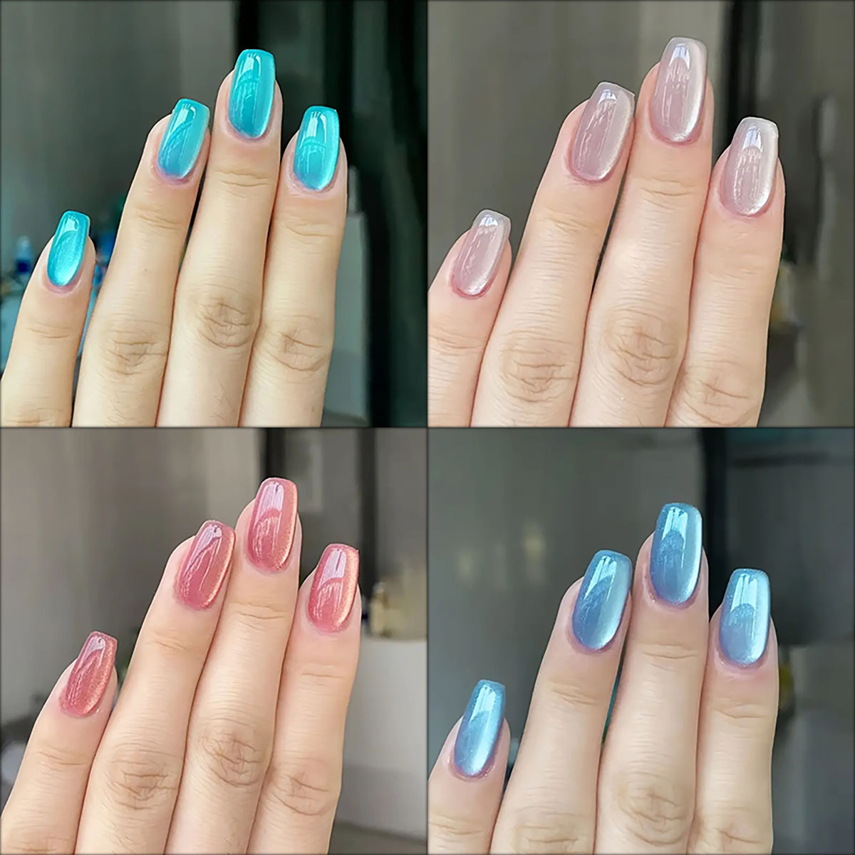 24pcs/30pcs short square balle - Nail Art Cat Eye Pink 리뷰 및 가격