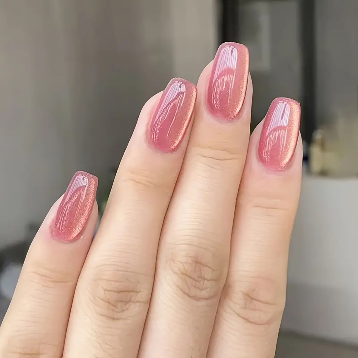 24pcs/30pcs short square balle - Nail Art Cat Eye Pink 리뷰 및 가격