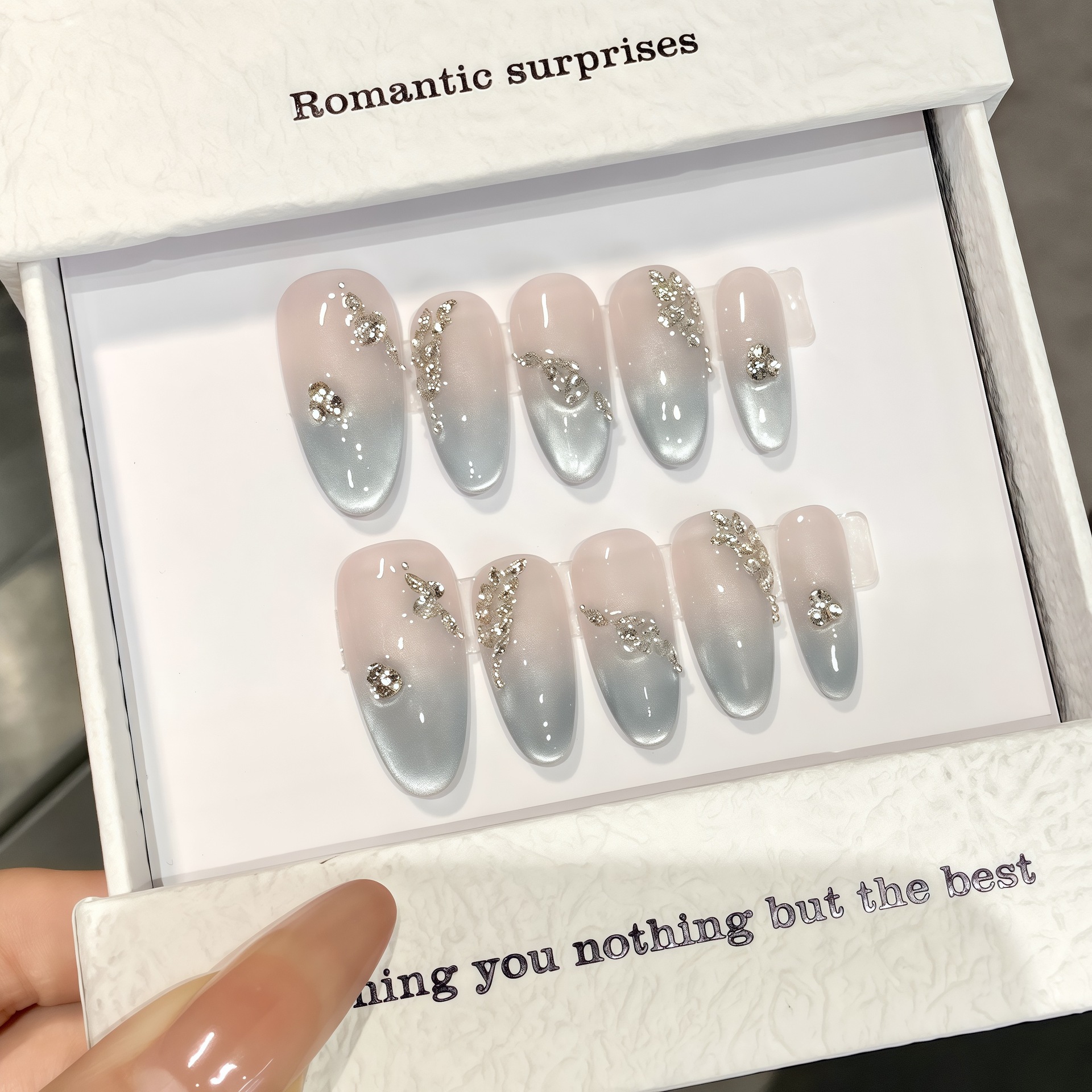 10pcs Pure Hand Pressed Medium - Nail Art Emerald 리뷰 및 가격