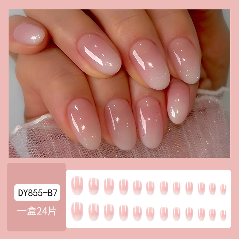 24Pcs Oval Short Pink Press on - Nail Art Ombre Pink 리뷰 및 가격