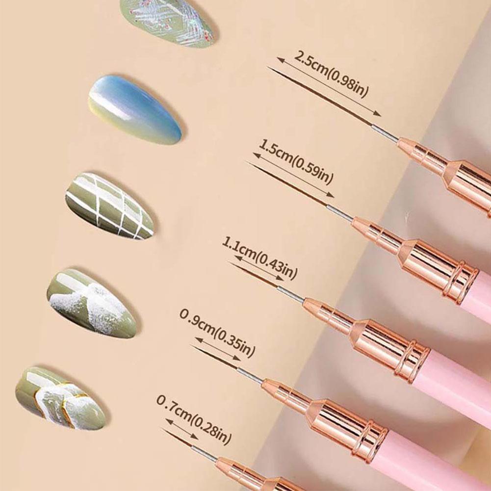 5pcs Nail Art Liner Brush Set  - Nail Art Halal 리뷰 및 가격