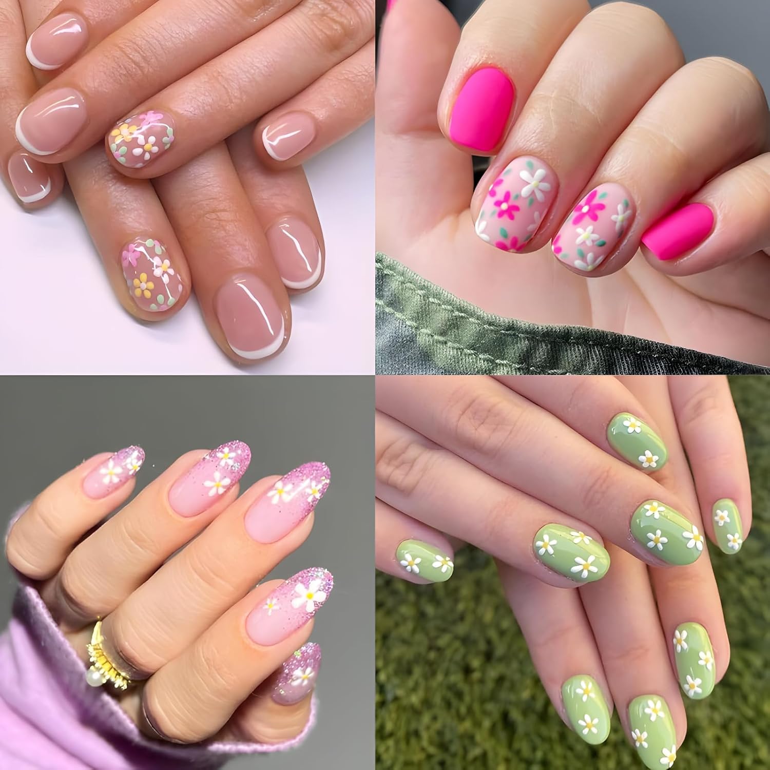 Cute Daisy Flower Nail Art Sti - Nail Art Design 리뷰 및 가격