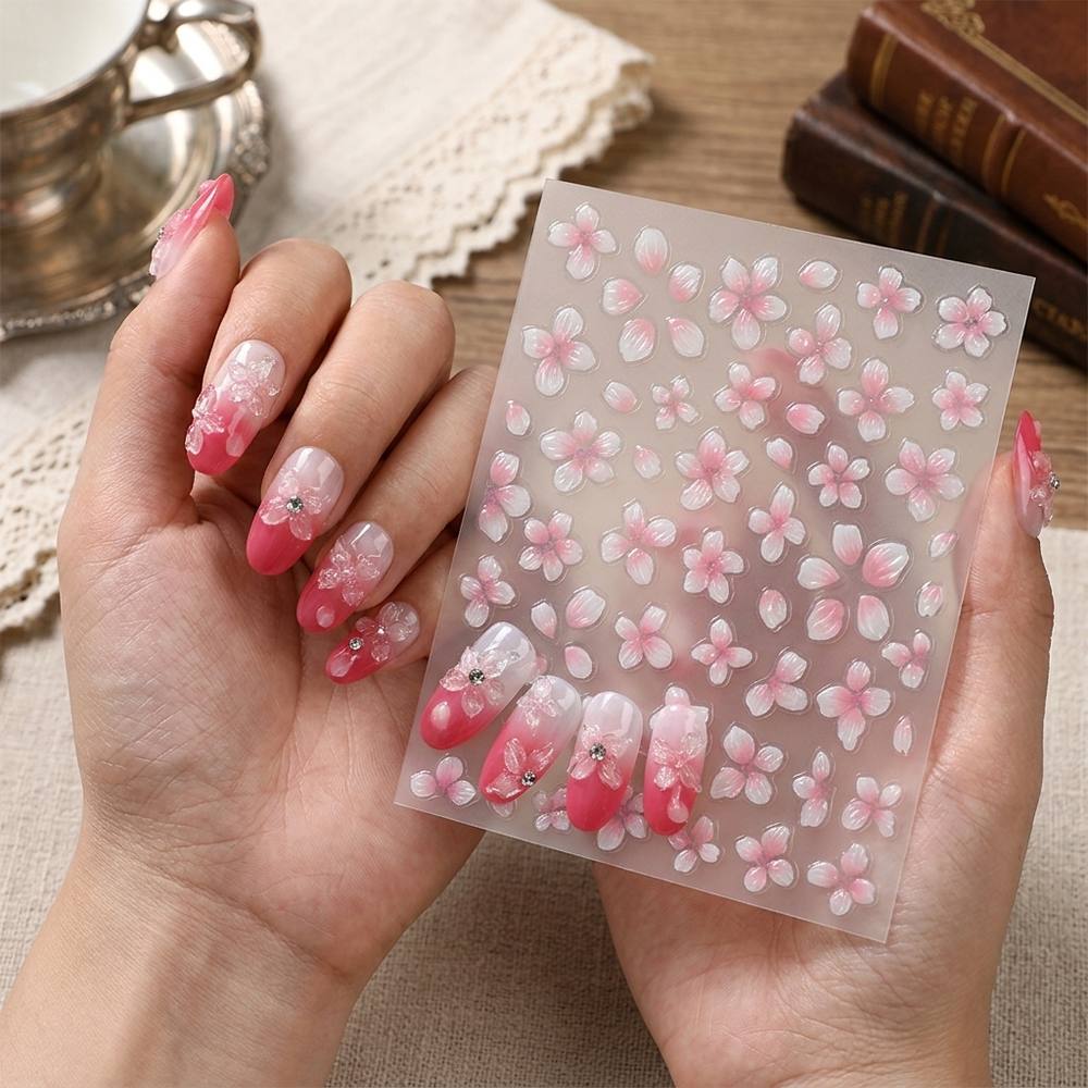 1Pc Raised Relief Gradient Des - Nail Art Ombre Pink 리뷰 및 가격