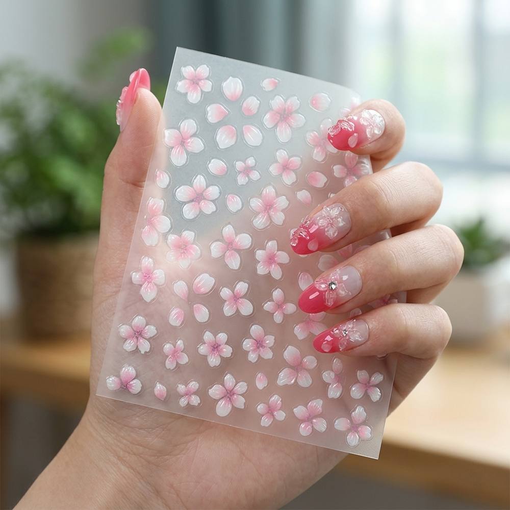 1Pc 3D Raised Ombre Design Nai - Nail Art Ombre Pink 리뷰 및 가격