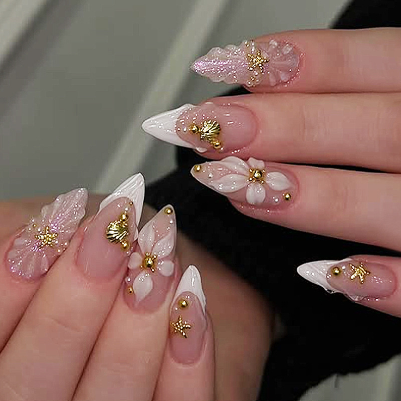 24pcs Finished Almond Press on - Nail Art Aesthetic 리뷰 및 가격