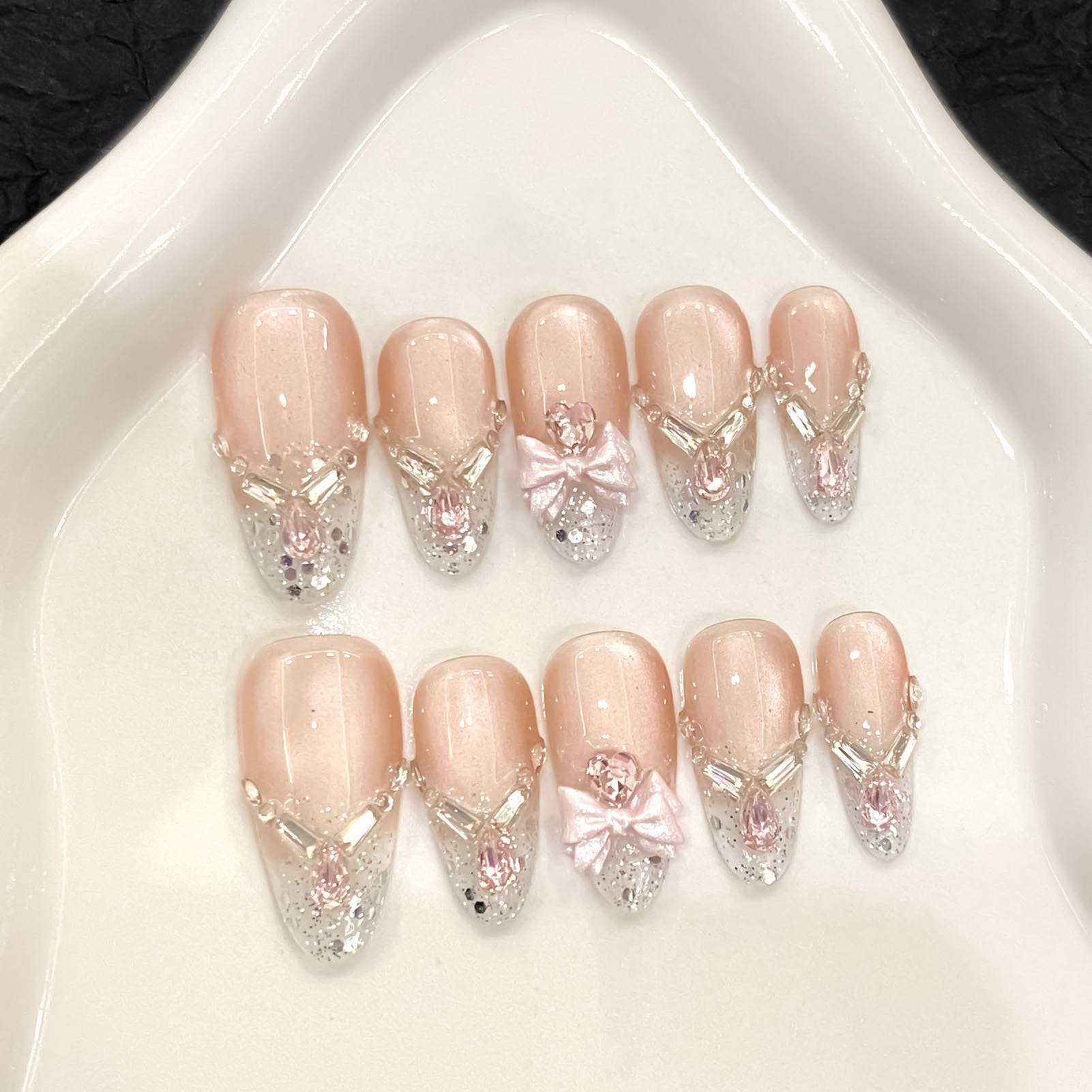 Handmade Cat Eyes False Nails  - Nail Art Cat Eye Pink 리뷰 및 가격